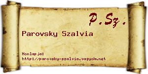 Parovsky Szalvia névjegykártya